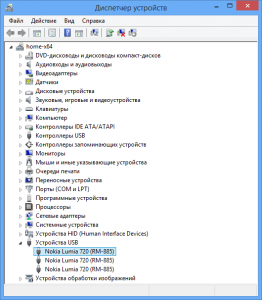 How is WindowsPhone displayed in Device Manager?