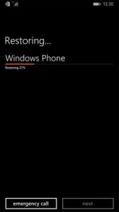 Proces obnovy dát v telefóne Windows