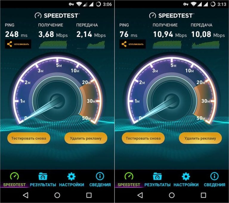 Скорость интернета на телефоне wi fi