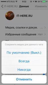 Автосохранение WhatsApp