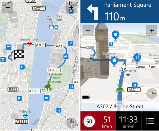 HERE DRIVE + для Windows Phone