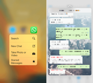 3D touch for whatsapp