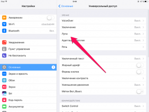 Активация "Лупы" на Айфоне