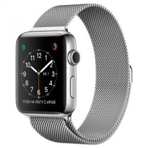 Smart Montre Apple Watch 42mm Acier inoxydable / boucle milanaise (MJ3Y2RU)