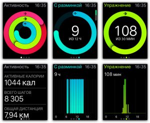 Приложение Активность в Apple Watch 