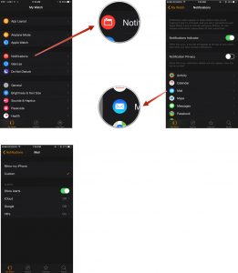 Configuración de alertas de correo en Apple Watch