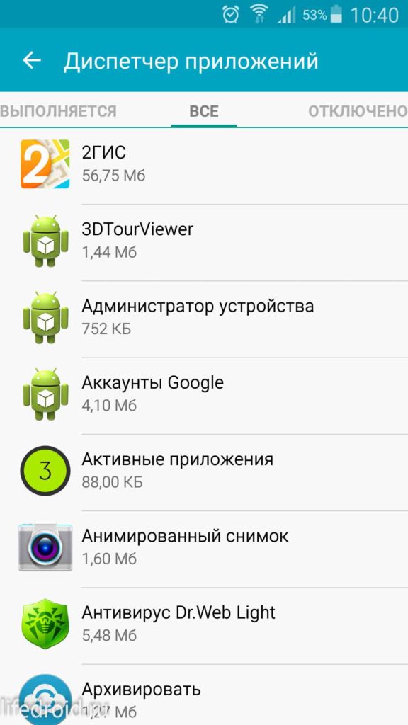 Рисунок 1. Как обновить Google Play Market через «Диспетчер приложений»?