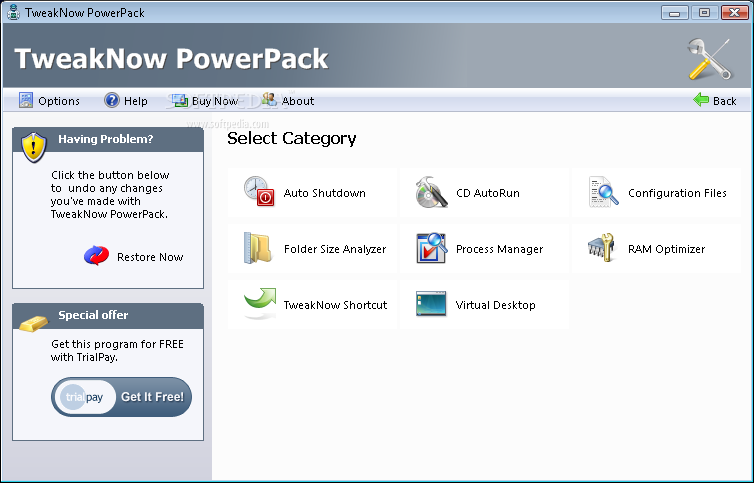 Figur 2. Topp 5 Datorrengöringsprogram: TweakNow PowerPack