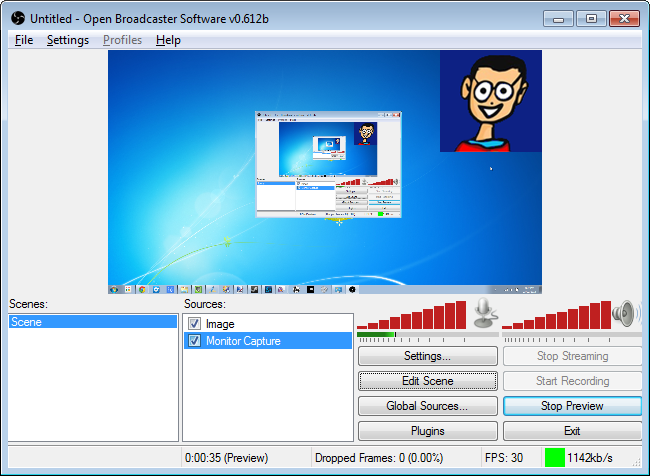 الشكل 1. أفضل 5 برامج لتسجيل الفيديو من شاشة الكمبيوتر والكمبيوتر المحمول: Open Browcaster Software