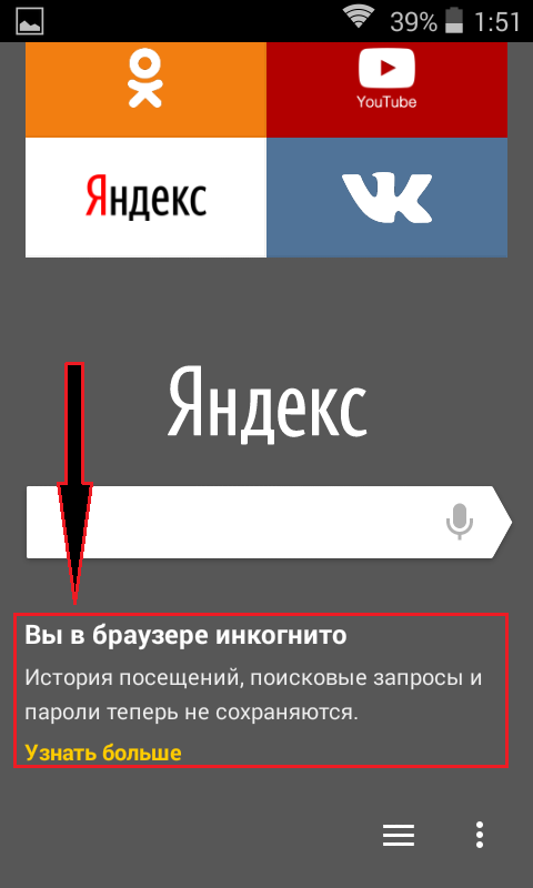 Малюнок 3. Як включити режим «Інкогніто» в «яндекс.браузер» на iPhone, iPad і пристроях з операційною системою Android?