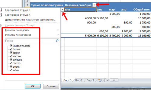 Obrázok 13. Ako vykonať konsolidovanú tabuľku v programe Excel 2003, 2007, 2010 s vzorcami?