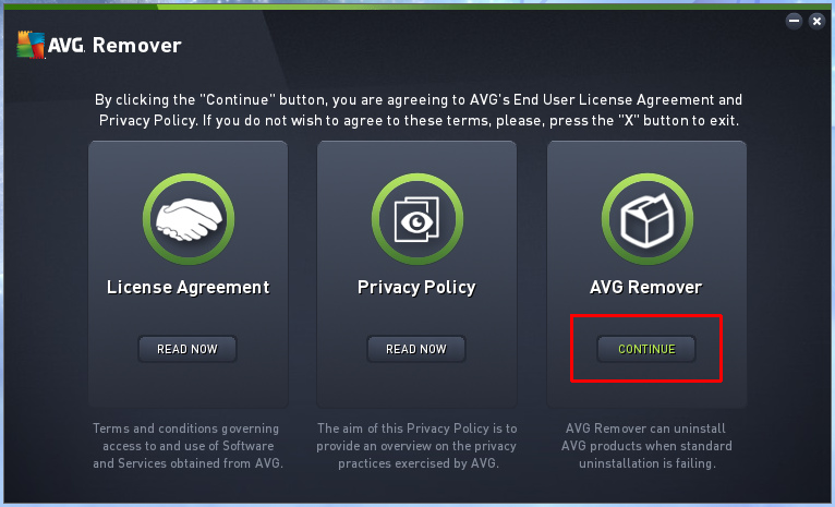 Удаление «AVG» при помощи программы "AVG Resmover"