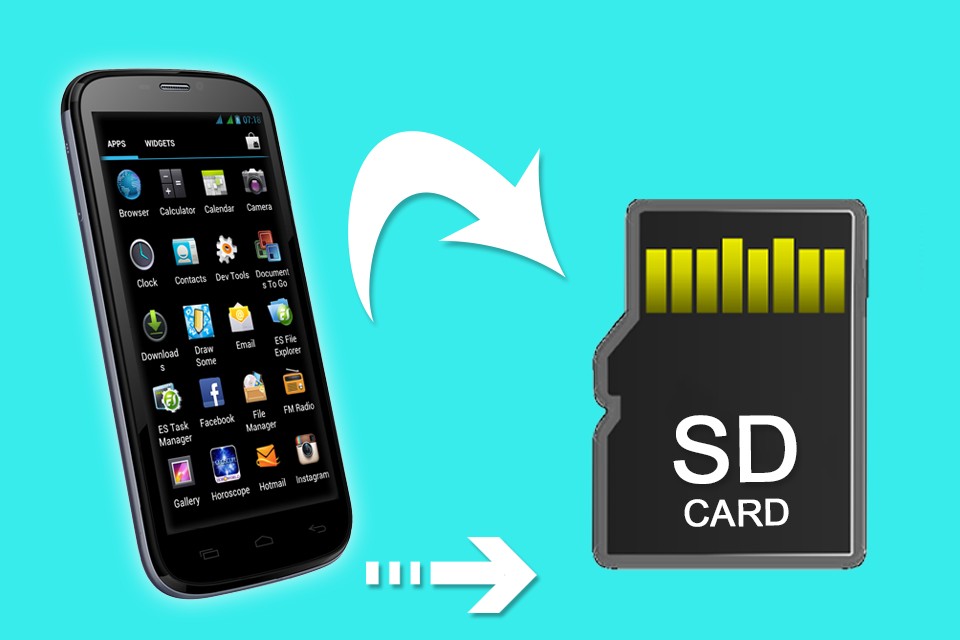 Image 1. Uygulamaları, cihazın dahili hafızasından Android'in farklı sürümlerinde bir SD kartta aktarılması için manuel.