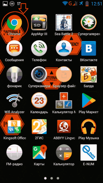Slika 2. Pokretanje mobilnog preglednika na uređaju Android.