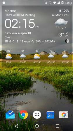 Изображение 11. Виджет даты и времени для главного экрана Android-устройств.