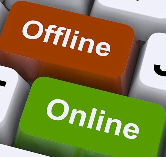 What is the difference between offline and online online?